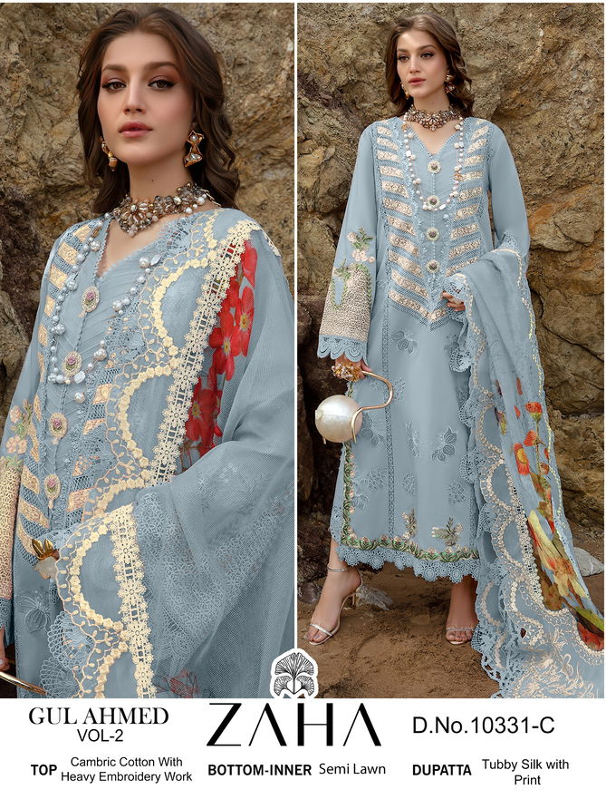 Gul Ahmed Vol 2 By Zaha A To D Cambric Cotton Pakistani Suits Wholesale Price In Surat